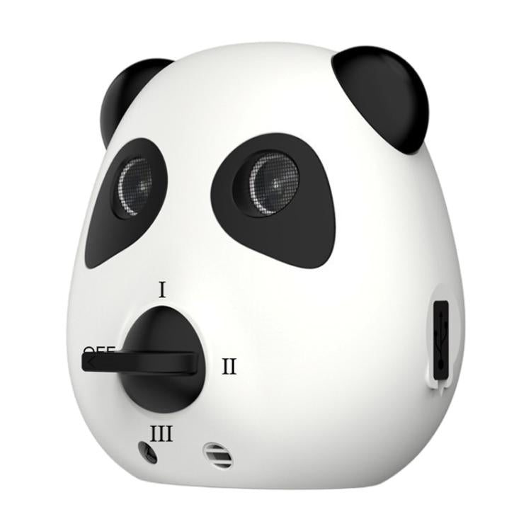 White ultrasonic dog bark stopper device with panda face, horn speaker, and controls