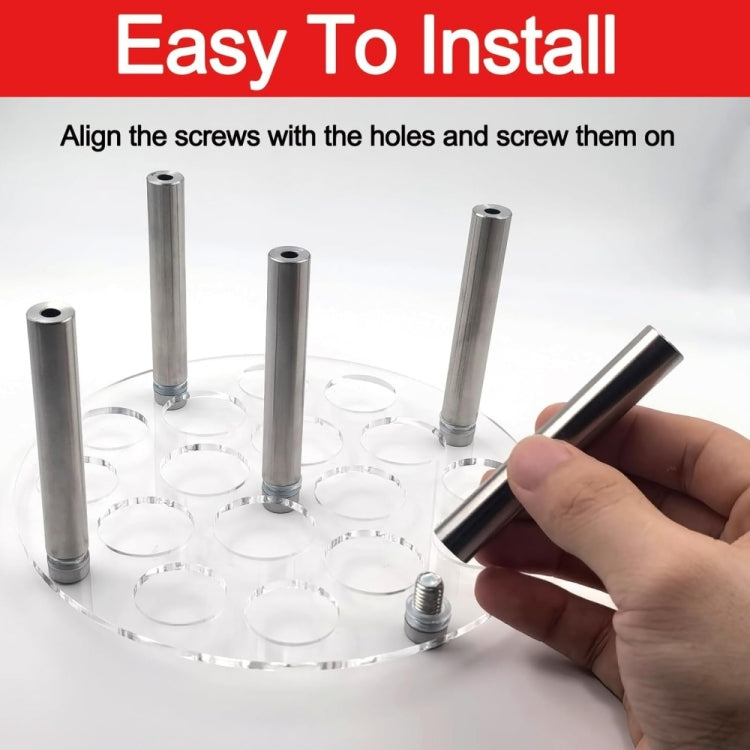 Round chess mold stand with five legs and screw-in posts during installation