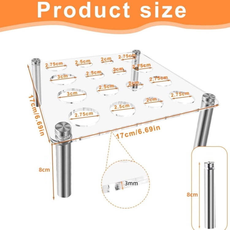 Clear acrylic chess mold stand with square top and four supporting legs