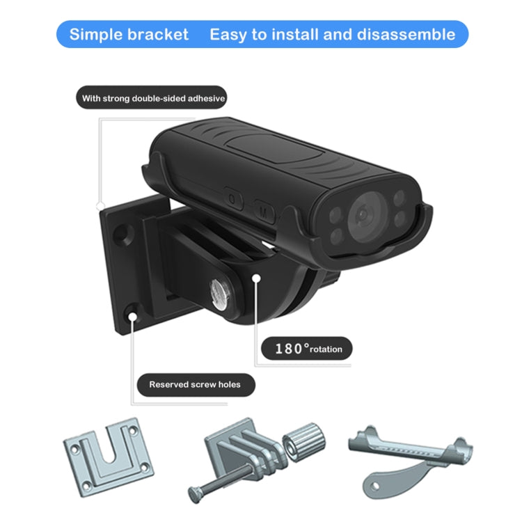 Black smart security camera with removable mount bracket and 180° rotation