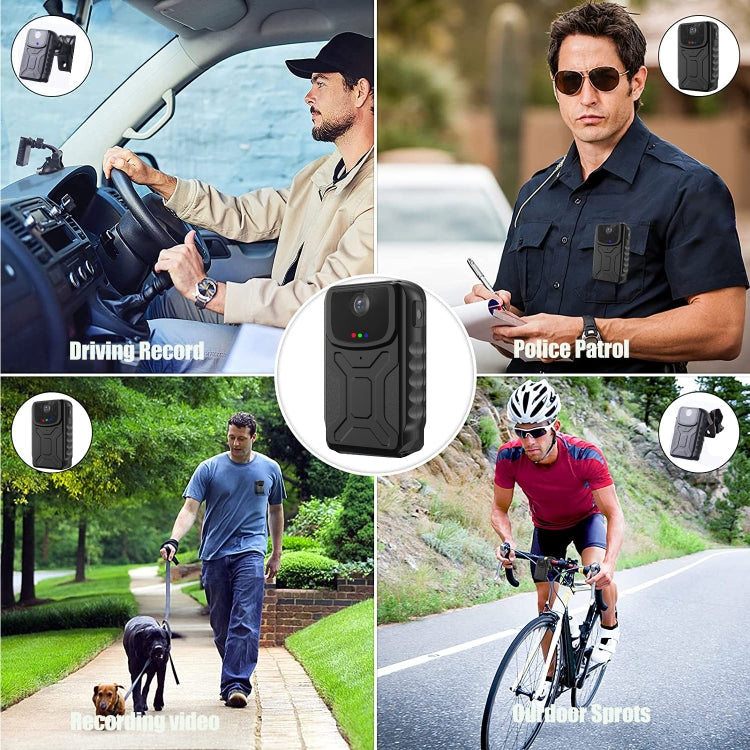 Wearable mini camera in mount clip, for driving recording and patrol use