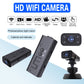 HD WiFi security camera with black tabletop stand and handheld unit, dark gray