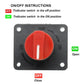 Car battery disconnect ON/OFF indicator switch with red knob and OFF/ON markings