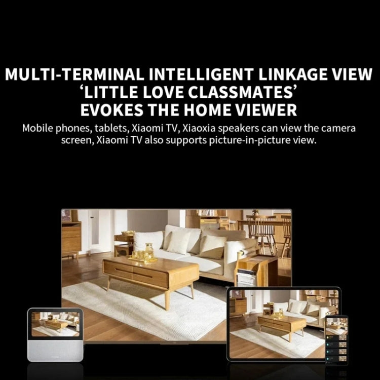 Xiaomi smart camera live view on smartphone and tablet over living room