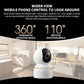 White 360° indoor security camera with dome lens on tabletop stand