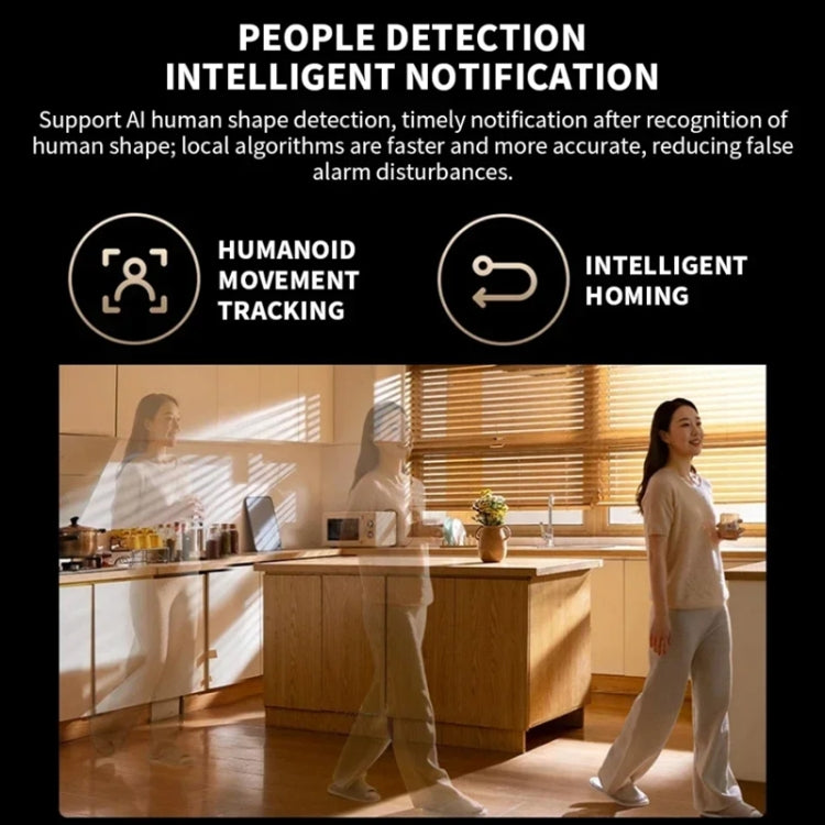 Security camera people detection notification feature infographic