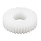 Power window regulator gear: white plastic spur gear with center bore and teeth
