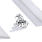 Sterling silver witch hat charm bead with star details, side view