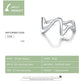 Sterling silver wave curve ring with raised wavy top, open band