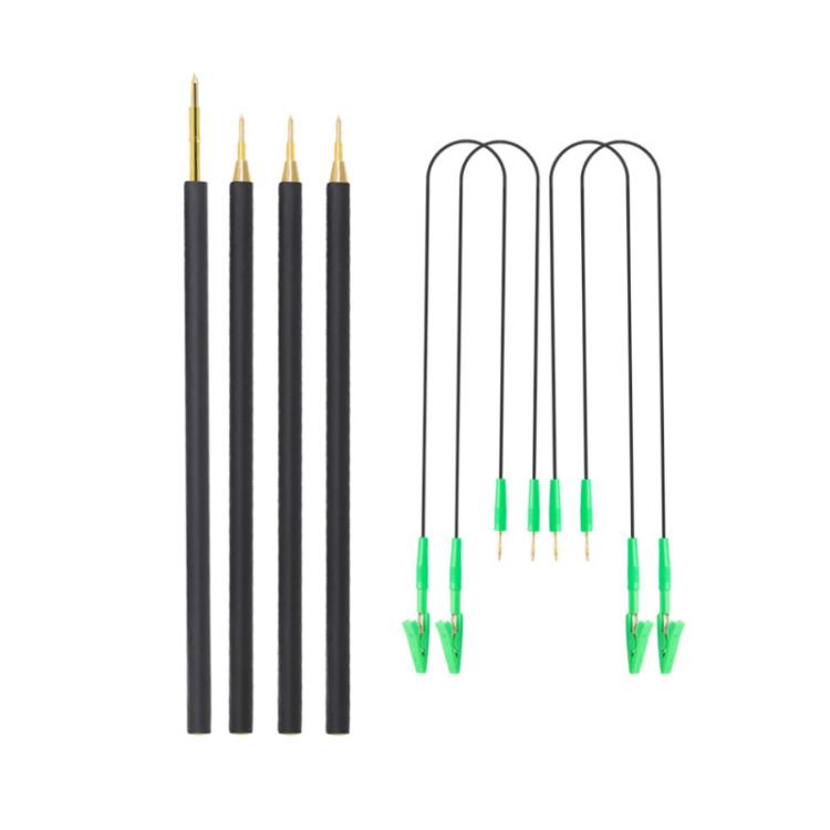 BDM diagnostic probe set with four black leads, gold tips, green connectors