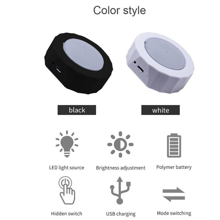 USB car LED reading light color options: black and white housings