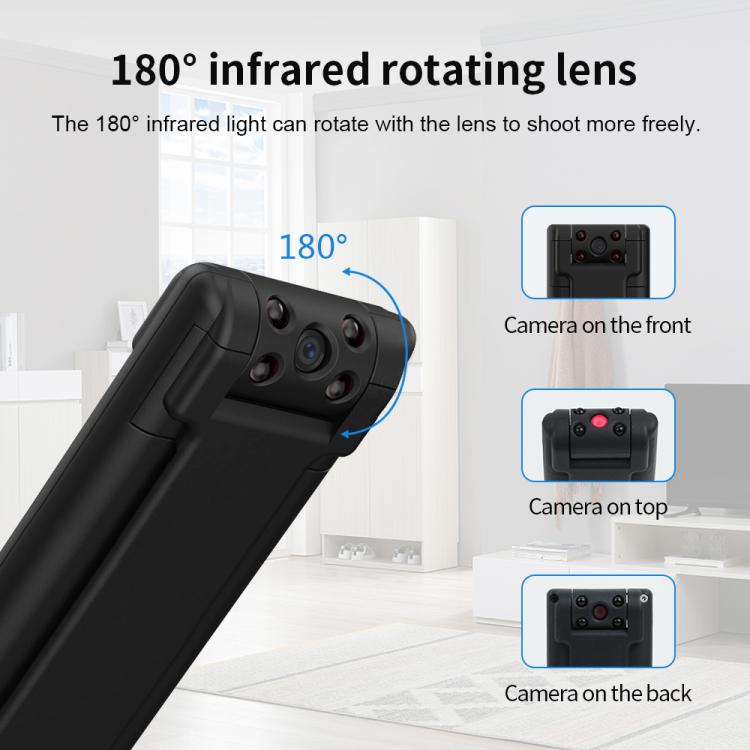 Black magnetic recorder with rotating infrared lens and cameras on front, top, and back.
