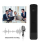 Black vertical video recorder device with built-in front lens