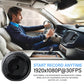 Black mini security camera with a driver seated inside a car