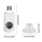 White bulb-style WiFi security camera with front lens and included mounting cap