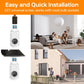 White bulb security camera with quick installation and universal bulb-screw fitting graphic