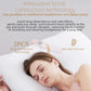 Pink bone conduction Bluetooth sleep speaker near a sleeping person