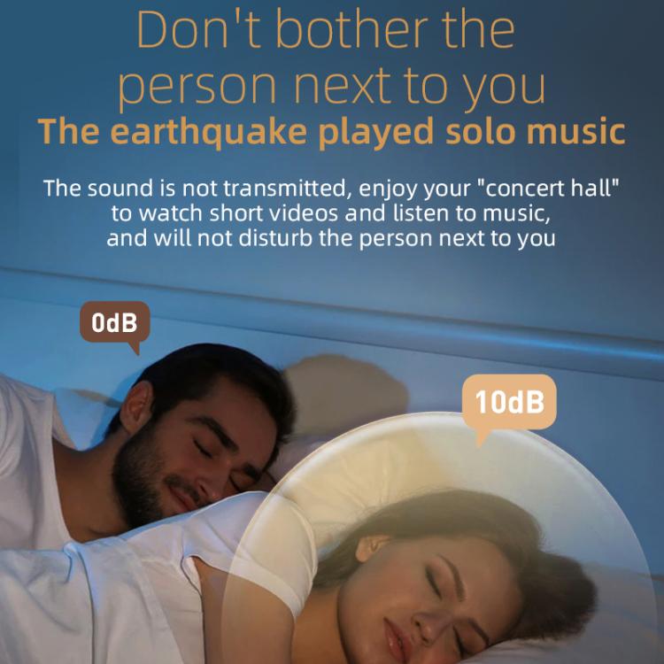 Two people sleeping with a quiet-sound sleep speaker feature graphic