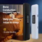 Pair of bone conduction sleep speakers in black and white, each with digital display