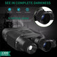 Black digital night vision binocular with objective focus ring and zoom ring, close-up
