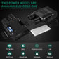 Black night vision binocular with removable battery case and dual front objective lenses