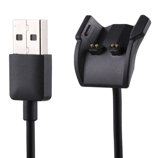 xDfind USB-A smartwatch charging cable connectors, showing plug and two-pin clip close-up