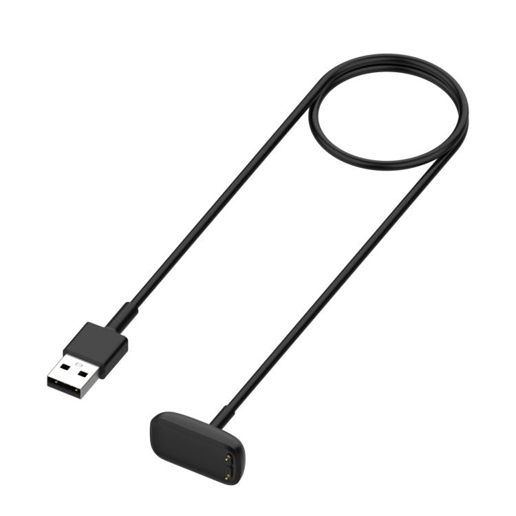 Black smartwatch charging cable with USB-A plug and two-pin magnetic connector