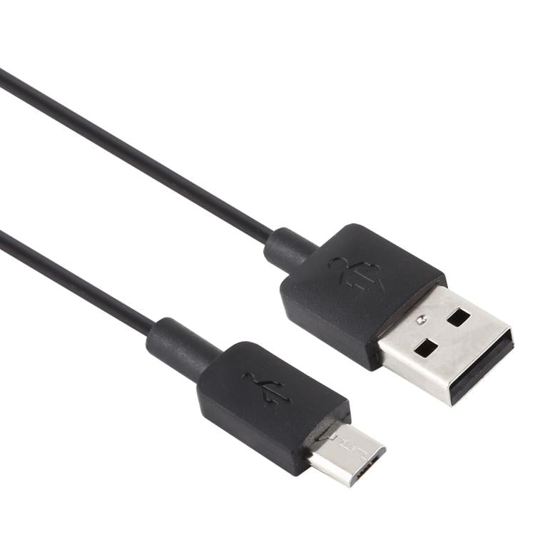 USB-A to micro-USB charging cable with black connectors