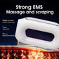 White electric EMS massage blade with contoured housing and side buttons