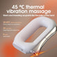 White handheld heating vibration fascia massage tool with glossy metal edge