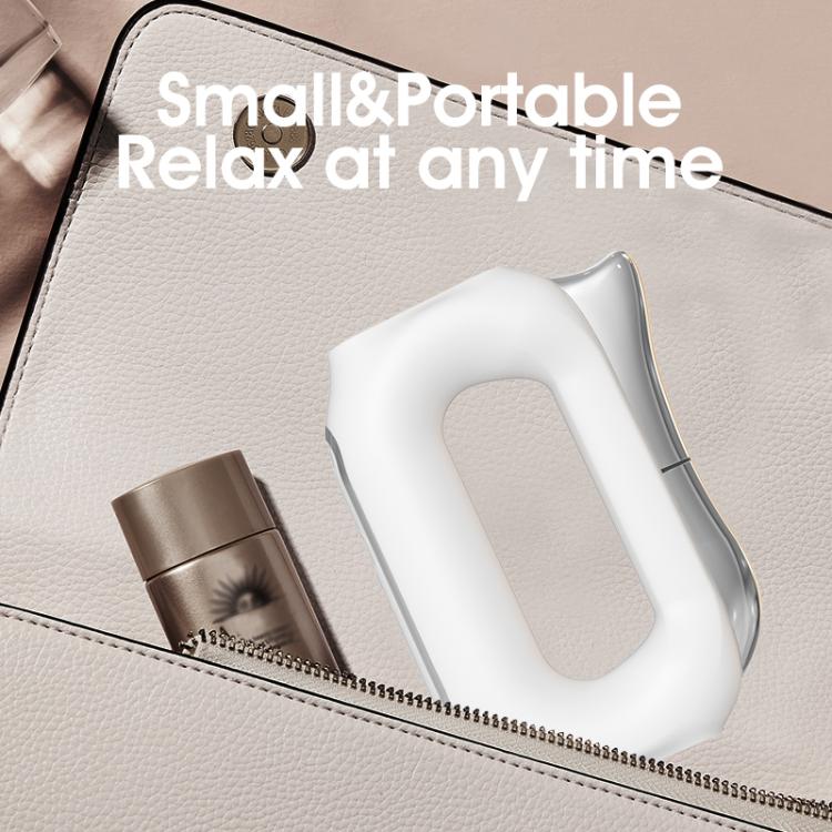 Portable electric fascia massage tool with U-shaped heated blade head, white body