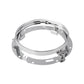 Silver round headlight mounting ring bracket with spring clamps and holes