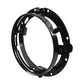 Black round headlight ring mounting bracket with slotted mounting holes