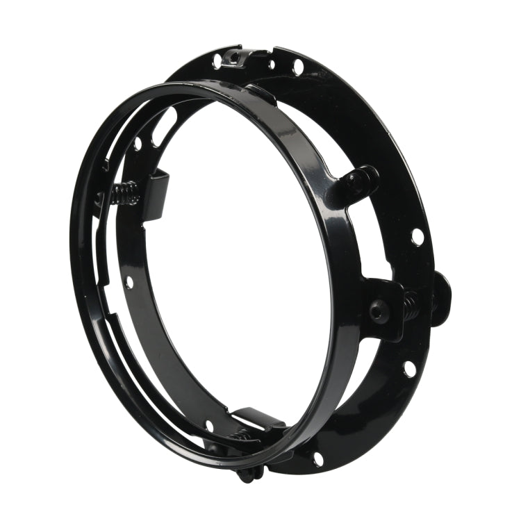 Black round headlight ring mounting bracket with slotted mounting holes
