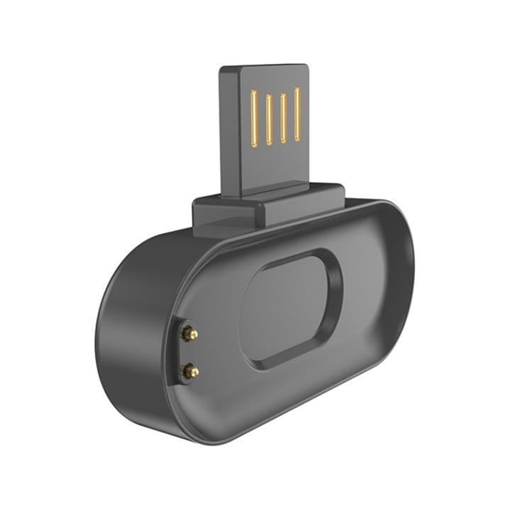 xDfind watch charger with USB plug upright and two magnetic charging pins