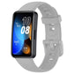 Light gray silicone watch band with rectangular smartwatch