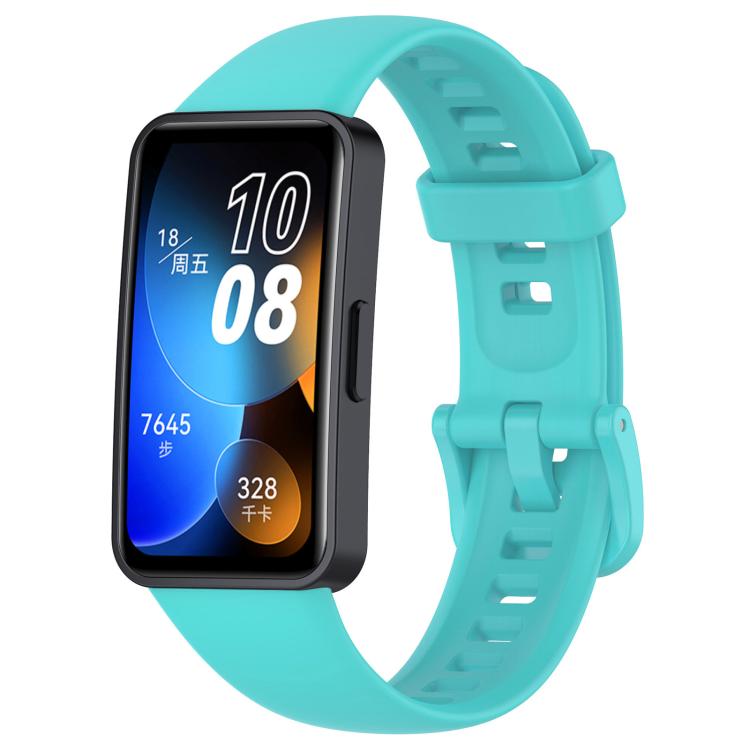 Teal silicone watch band with rectangular smartwatch