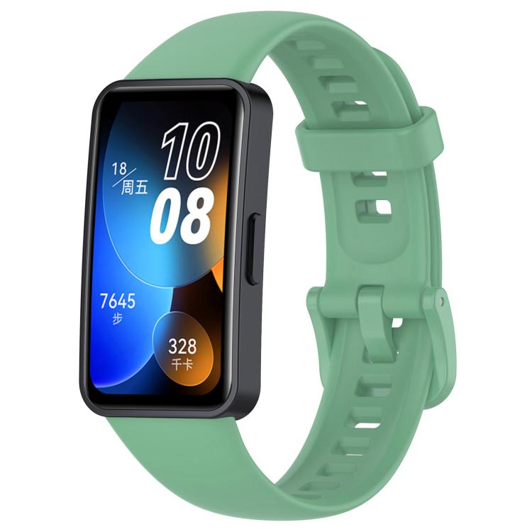 Green silicone watch band with rectangular smartwatch