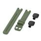 Green silicone watch band pieces with buckle and two dismantling tools