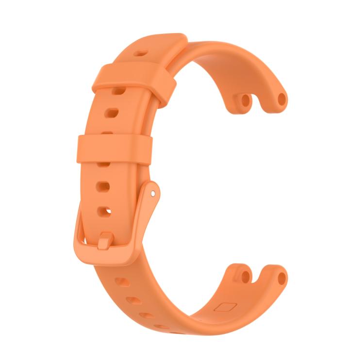 Orange silicone watch band with buckle and adjustment holes for Garmin Lily