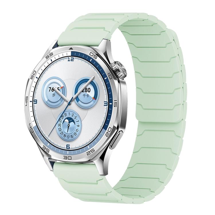 Mint green silicone magnetic watch band with segmented links
