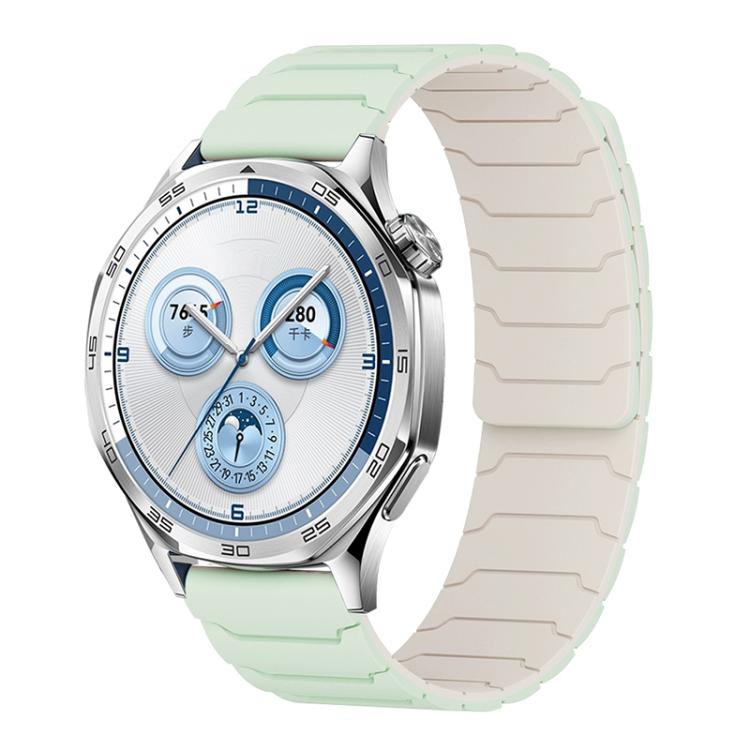 xDfind magnetic silicone watch band in pale mint green with a cream underside