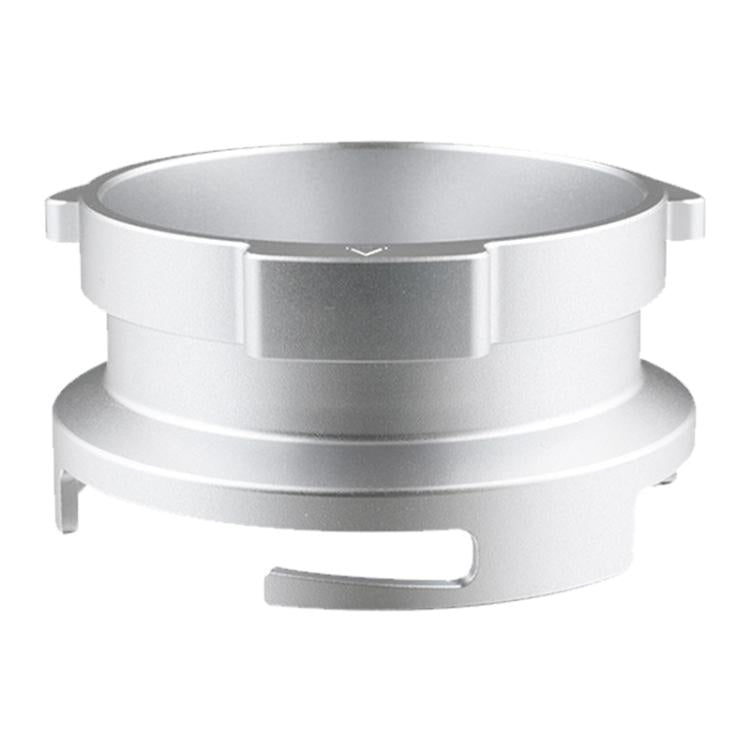 58mm aluminum powder collecting ring with rotating buckle design, silver finish
