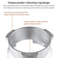 Powder collecting ring with handle-fit design and side ears, silver metal