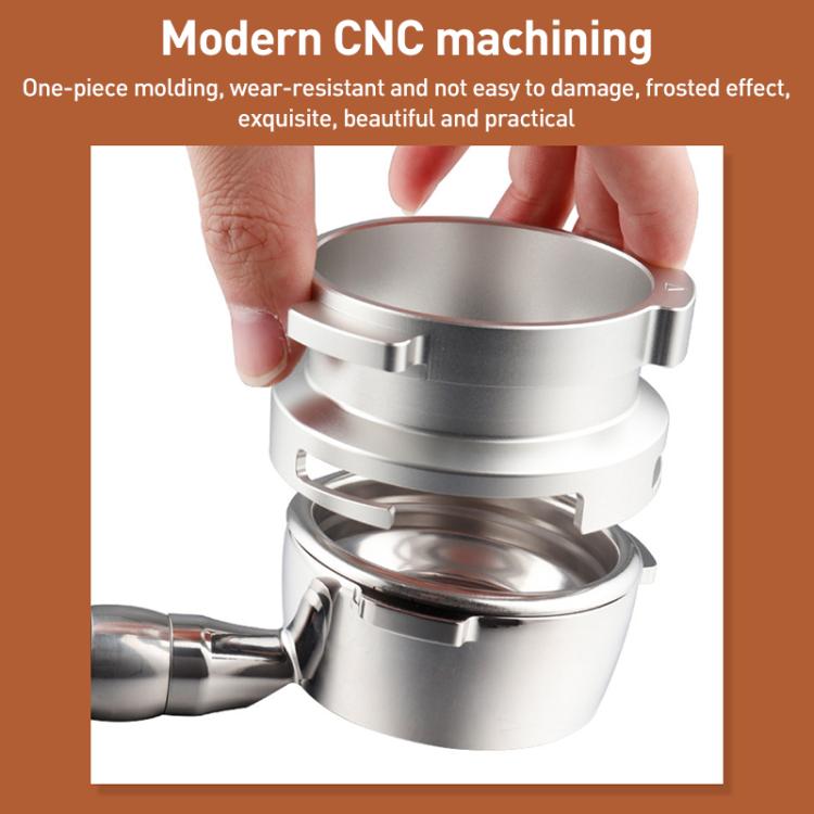 Aluminum alloy powder collecting ring with CNC-machined housing, silver finish