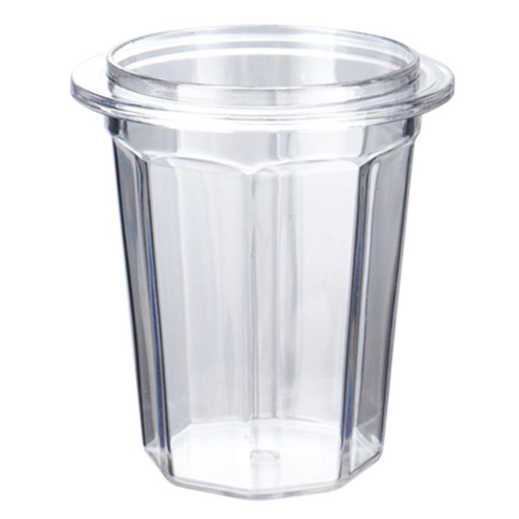 Transparent thickened PC coffee dosing cup, clear plastic container with wide rim