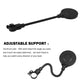 Adjustable support rearview mirror pair with curved handlebar clamps and round lenses