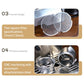 Rotary dosing cup feeder filter screen and metal mesh insert pieces