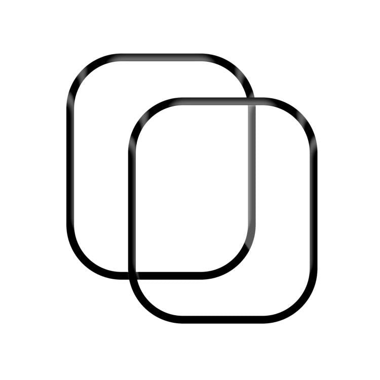 Two black-edged curved watch screen protectors