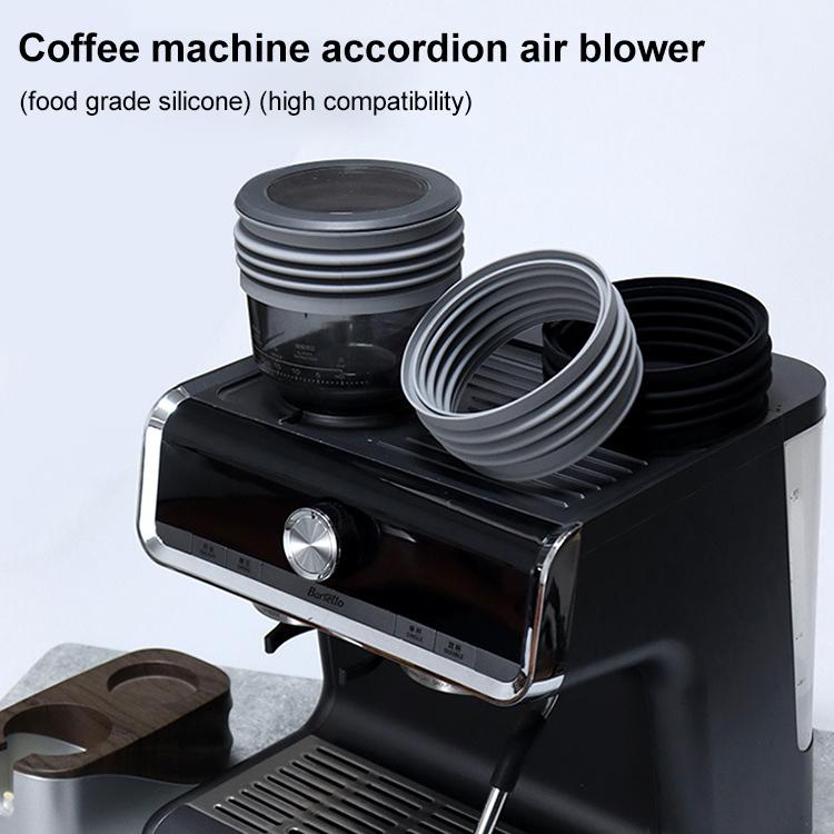 Coffee machine-mounted gray silicone accordion air blower bellows for bean hopper